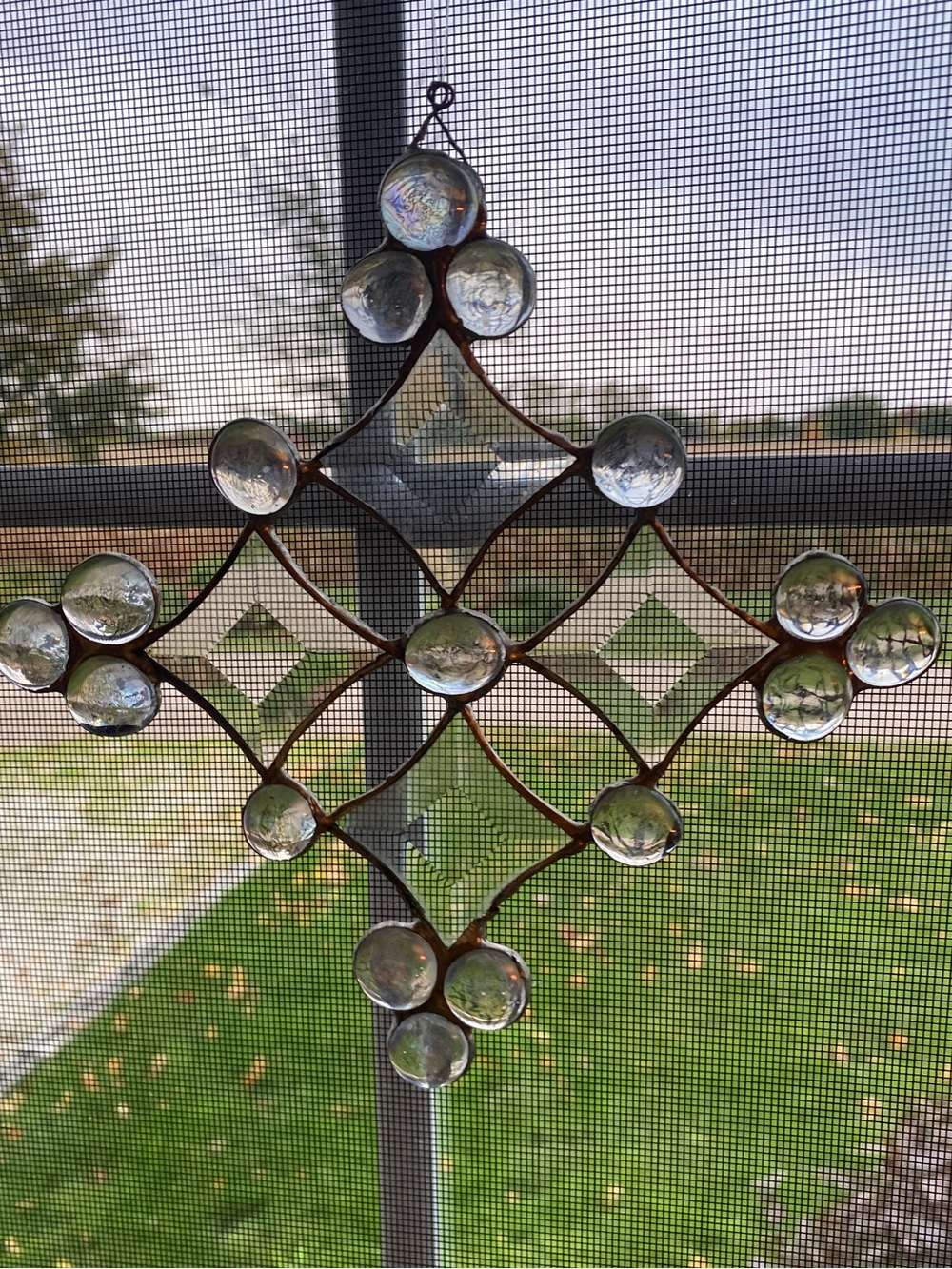 Clear Bevelled Glass Snowflake Sun Catcher